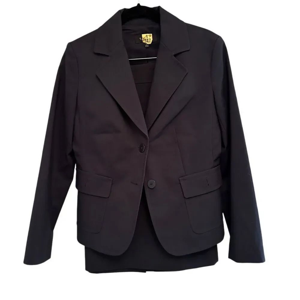 Talbots two piece skirt black suit- size 4 / 6p